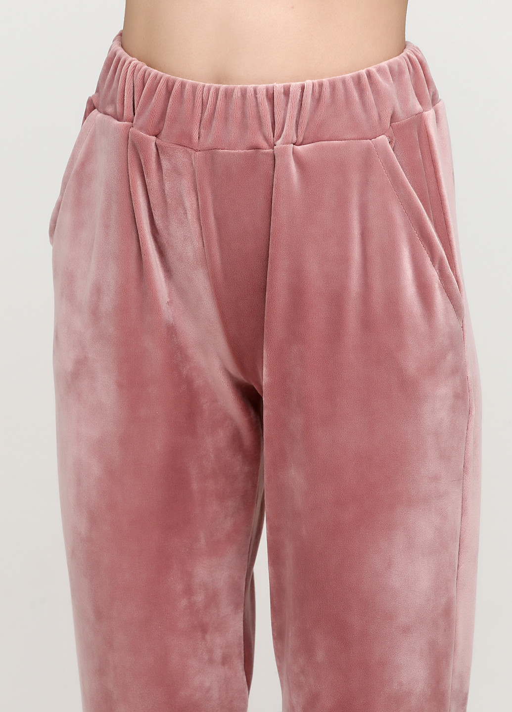 Костюм (світшот, брюки) VL однотонний рожево-коричневий спортивний велюр, поліестер