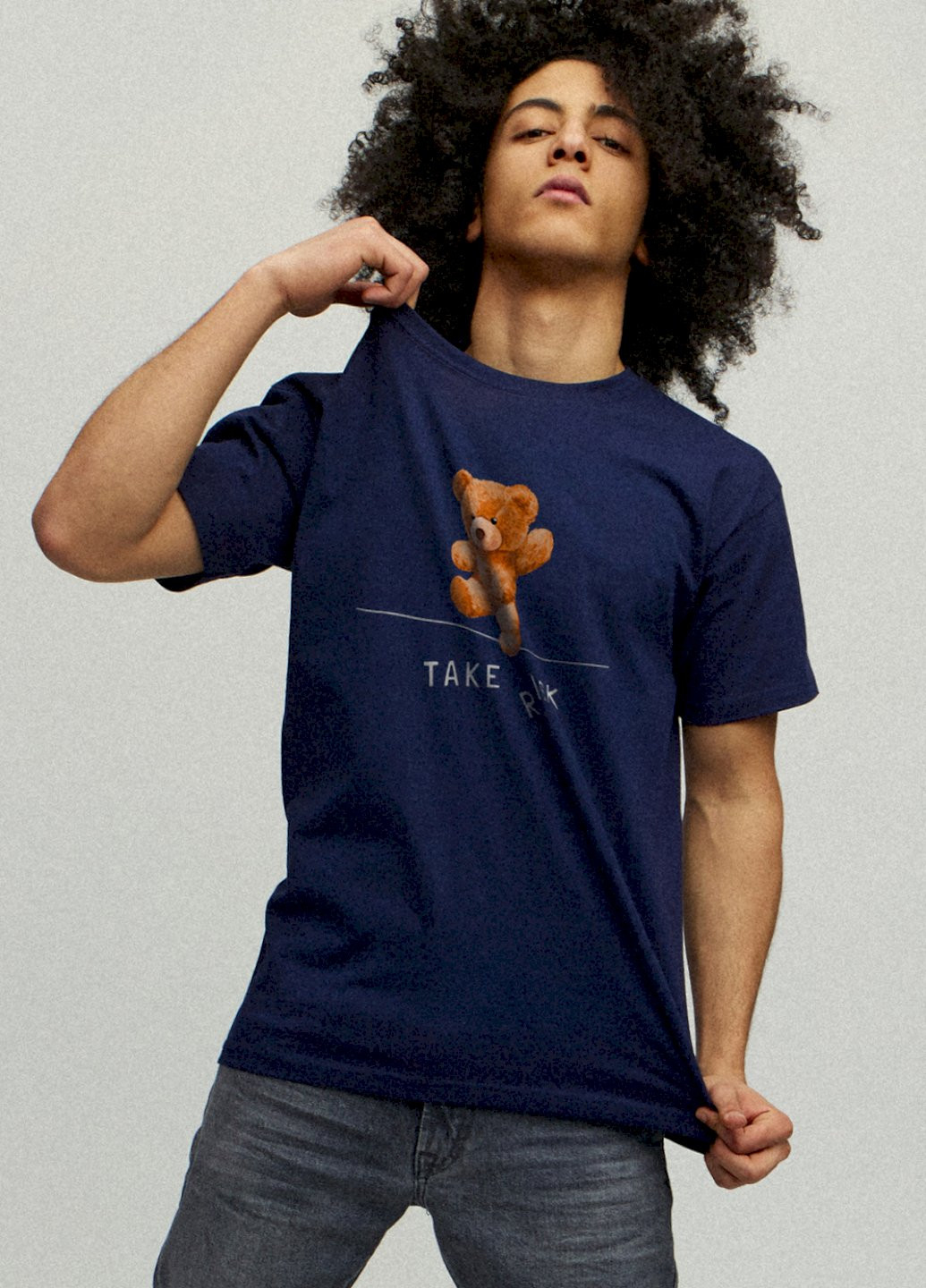 Темно-синяя футболка мужская YAPPI