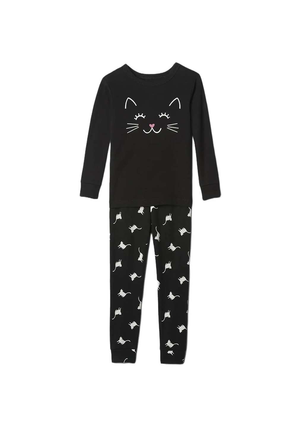Чорна всесезон піжама (лонгслів, штани) лонгслів + брюки Gap