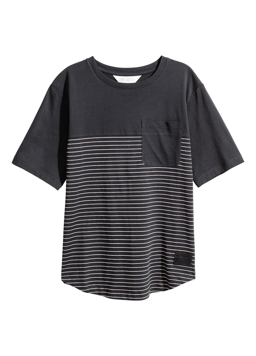 Черная летняя футболка с коротким рукавом H&M