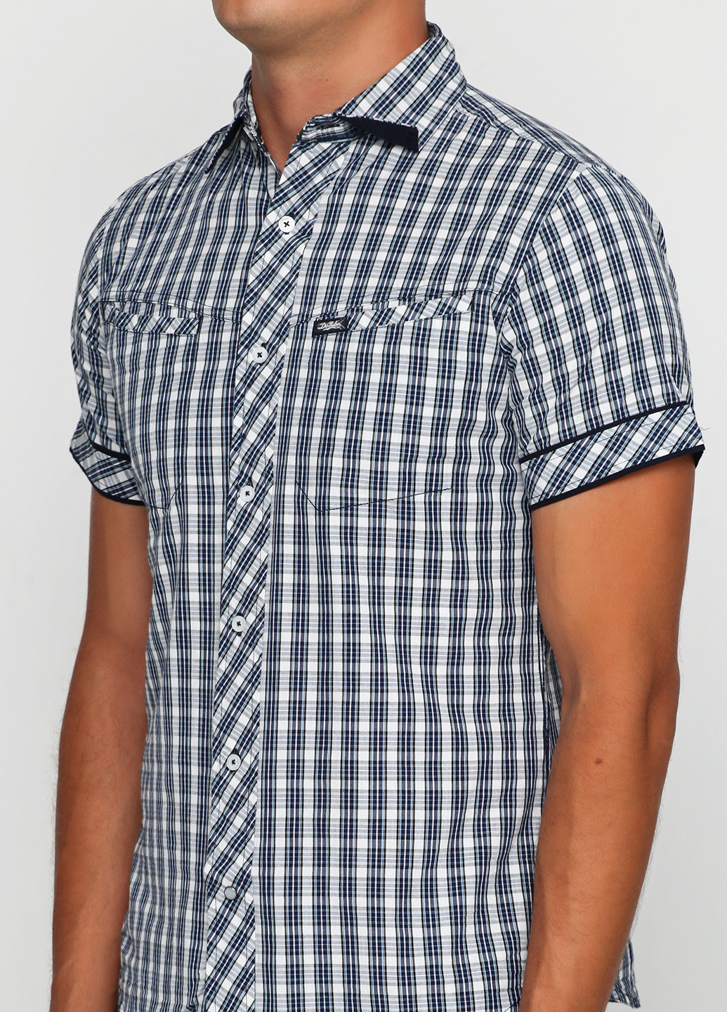 Цветная кэжуал рубашка с геометрическим узором De Kuba с коротким рукавом