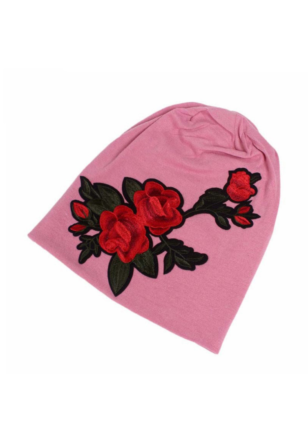 Шапка Sweet Hats біні квіткова рожево-лілова кежуал трикотаж