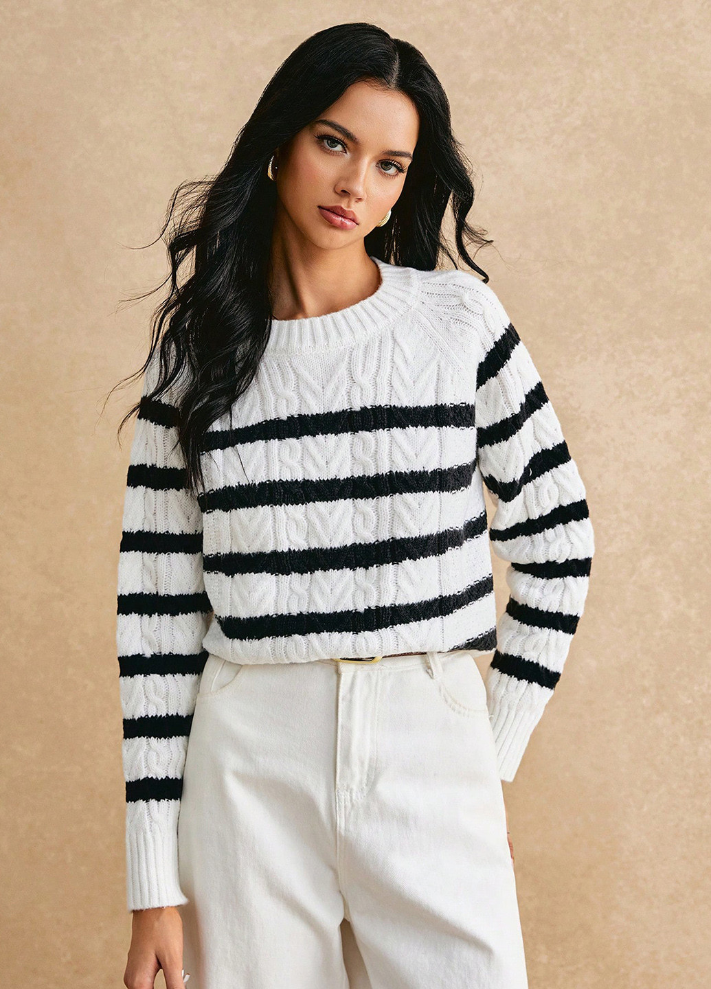 Чорно-білий демісезонний джемпер джемпер SHEIN