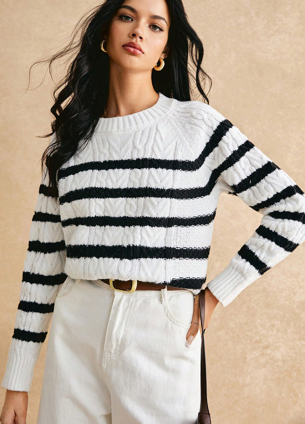 Чорно-білий демісезонний джемпер джемпер SHEIN