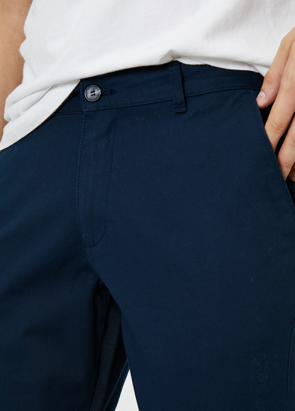 Темно-синие джинсовые демисезонные чиносы брюки KOTON