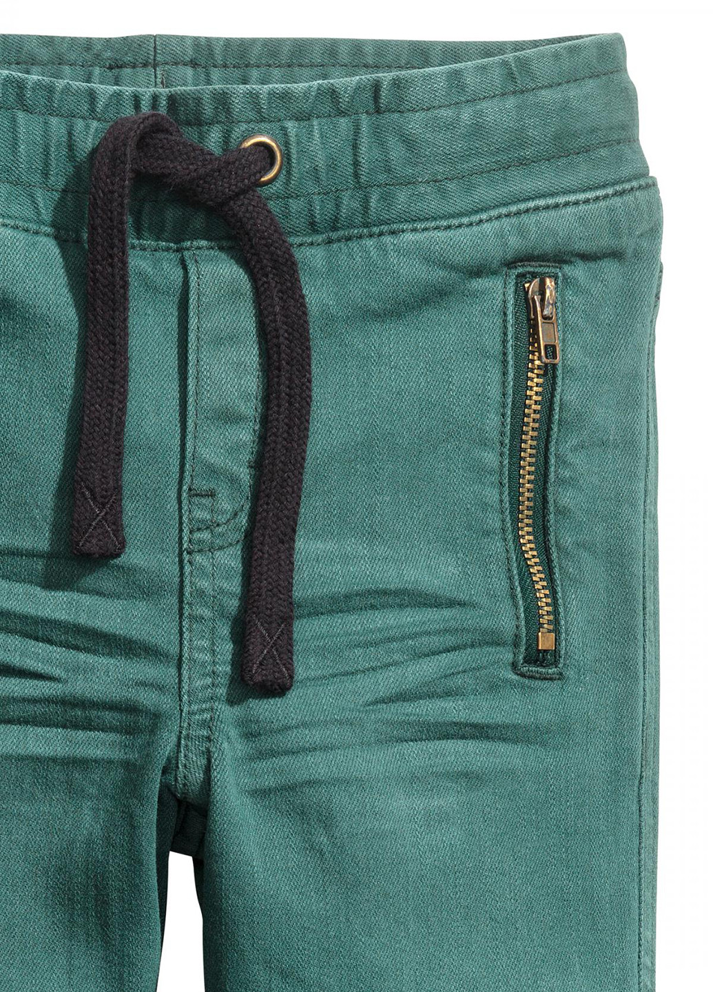 Зеленые кэжуал демисезонные брюки со средней талией H&M