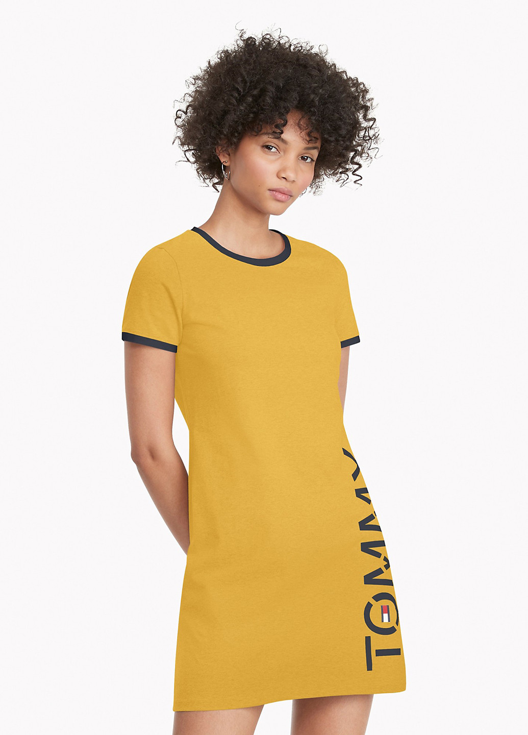Жовтий кежуал сукня сукня-футболка Tommy Hilfiger з написами