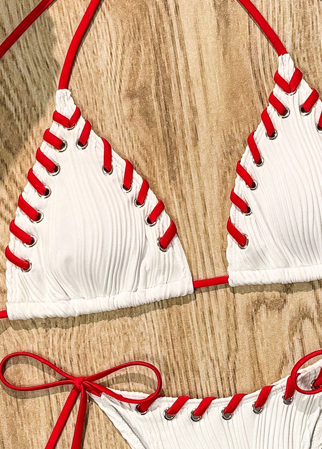 Белый летний купальник (лиф, трусики) бикини, раздельный SHEIN