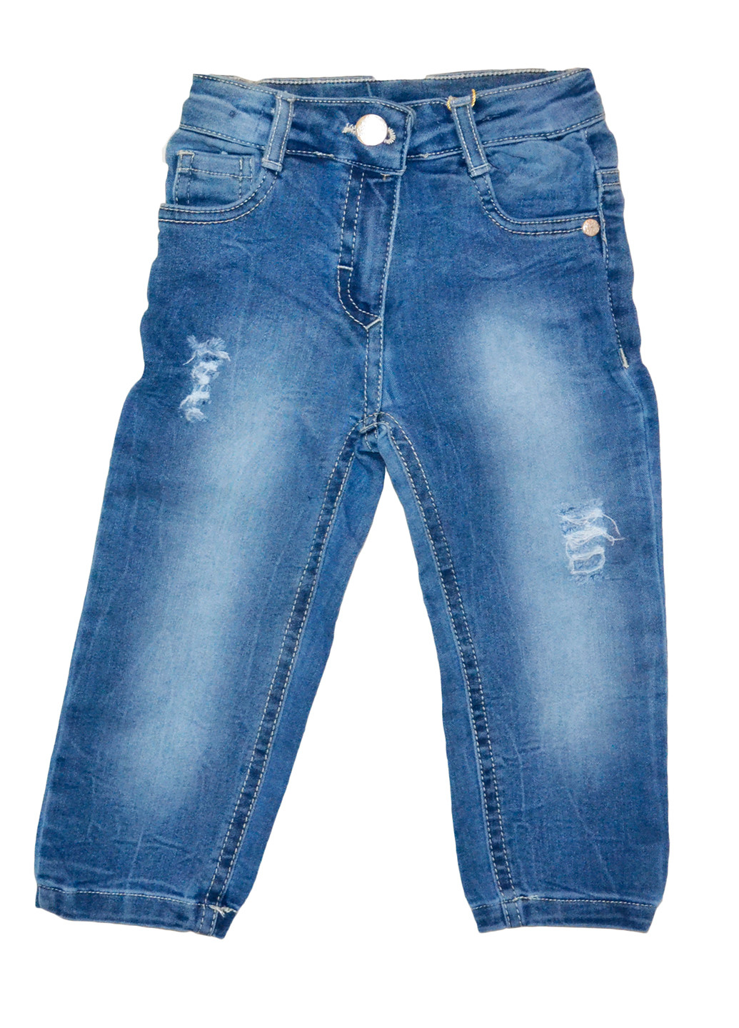 Голубые демисезонные прямые джинсы Sani
