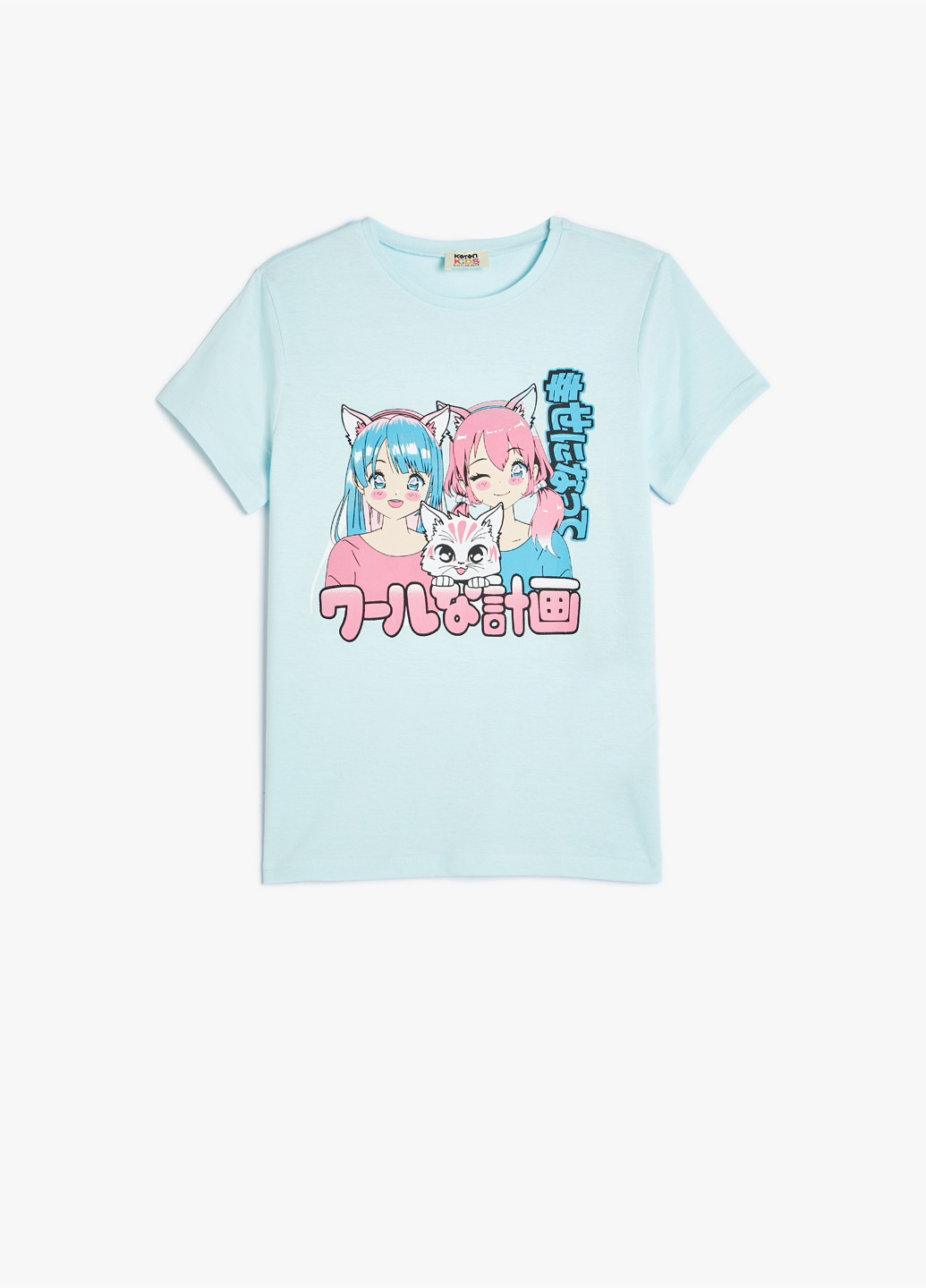 Світло-блакитна літня футболка KOTON