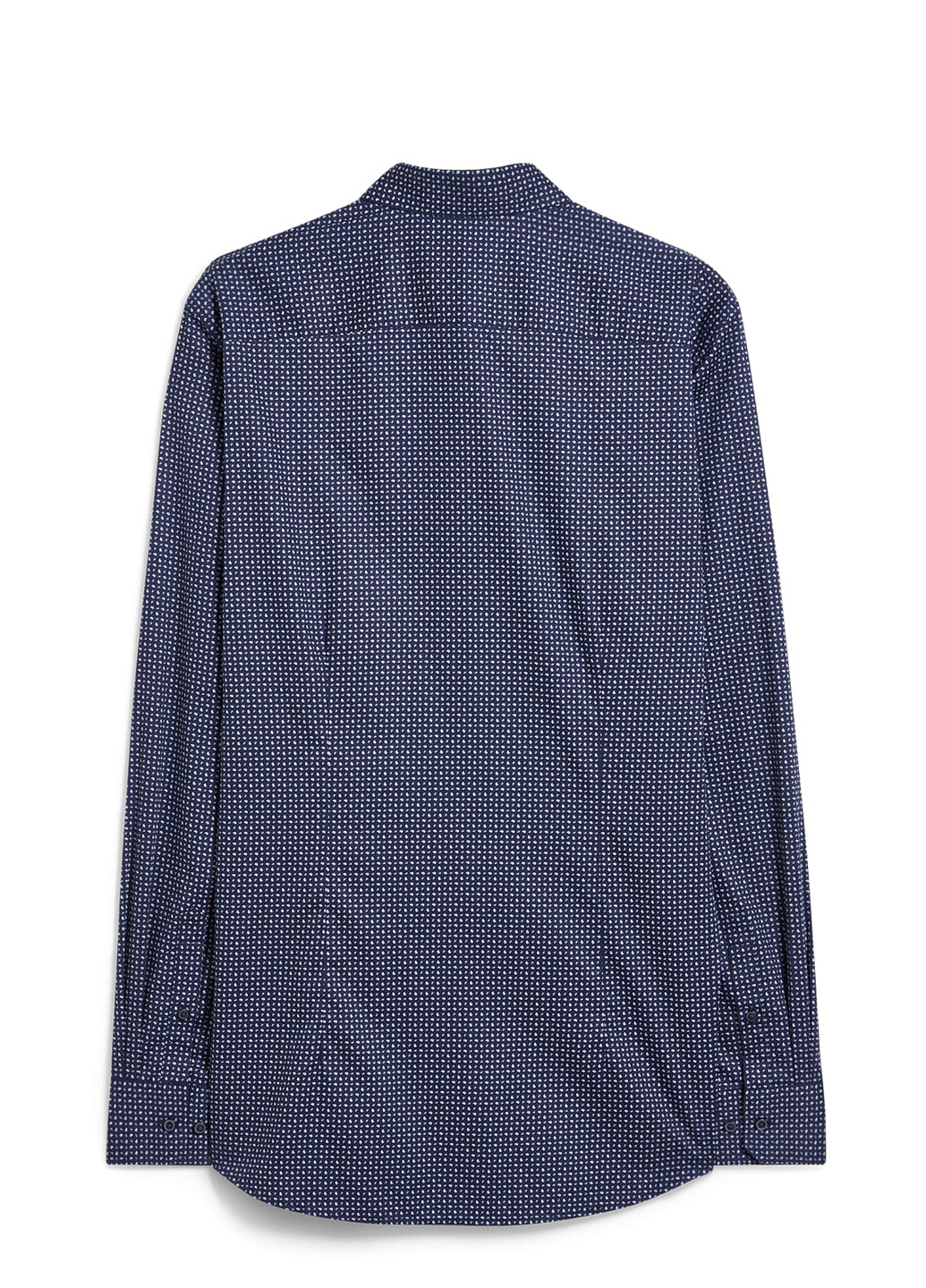 Темно-синяя классическая рубашка с абстрактным узором C&A