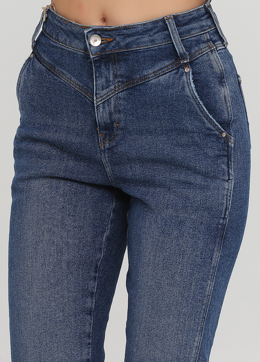 Темно-синие демисезонные зауженные, укороченные джинсы Colin's