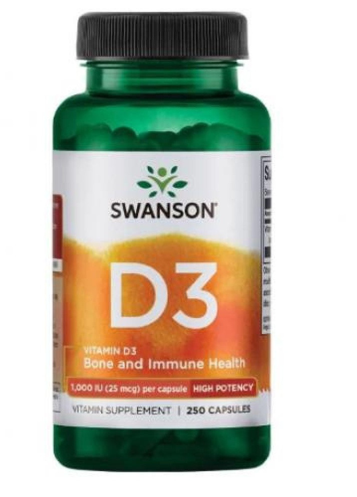 Вітамін D-3 D-3 High Potency Vitamin 1000iu 250caps Swanson (232599838)