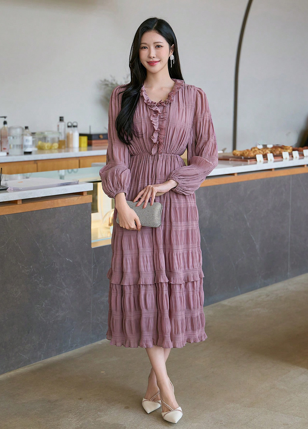 Лілова кежуал сукня а-силует SHEIN однотонна