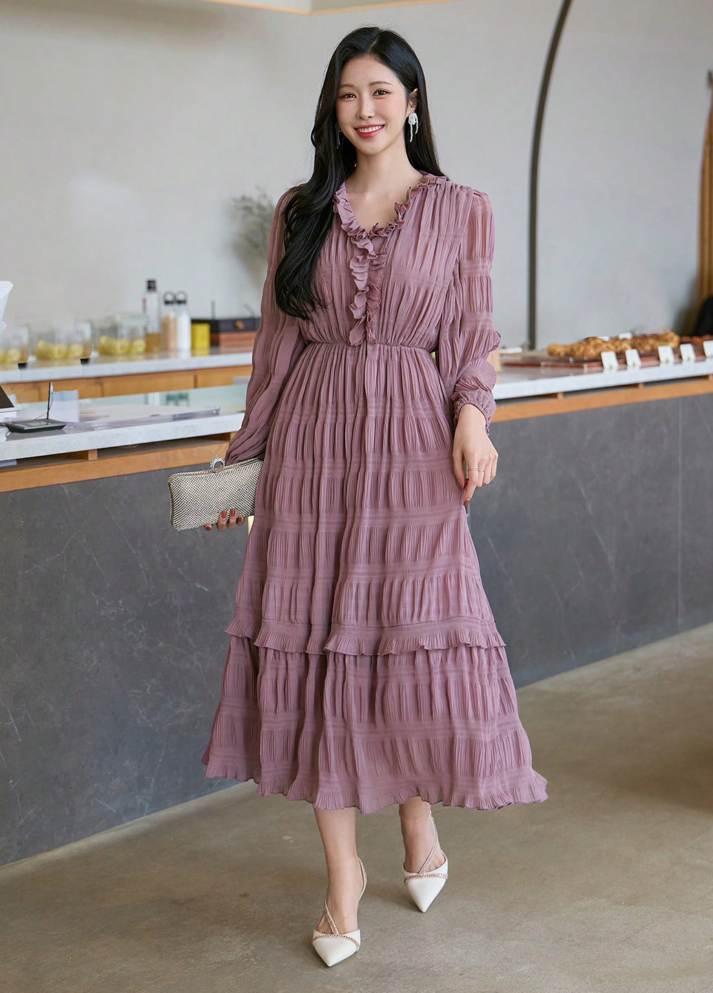 Лілова кежуал сукня а-силует SHEIN однотонна