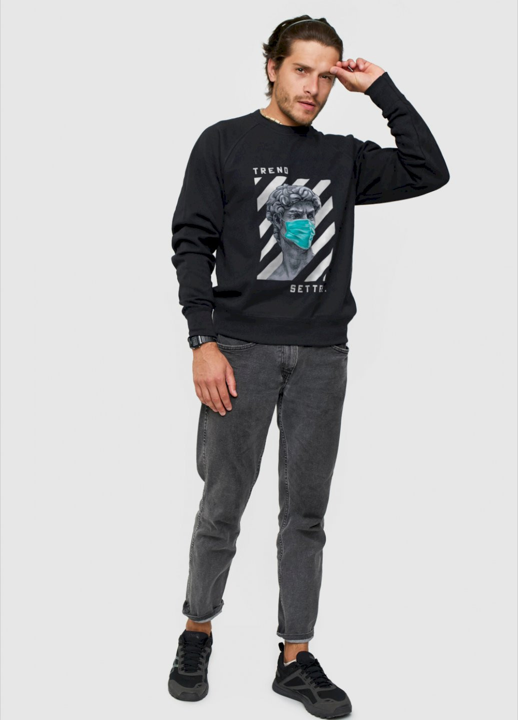 Черный свитшот мужской YAPPI рисунок (250563804)