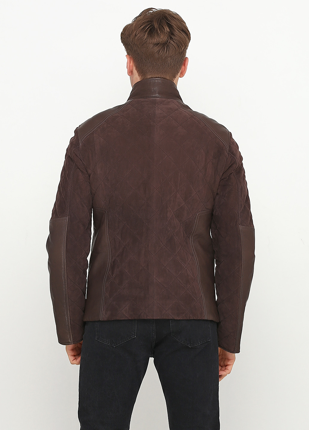 Темно-коричнева демісезонна куртка замшева Louis Armand