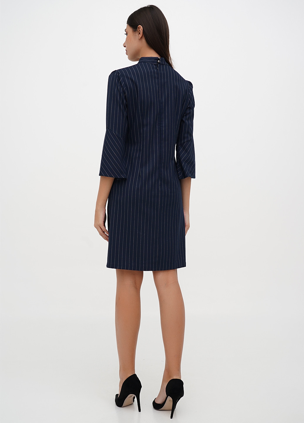 Темно-синее кэжуал платье Sassofono в полоску