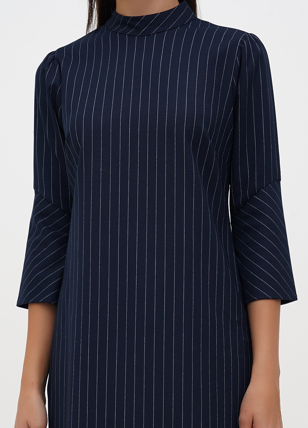 Темно-синее кэжуал платье Sassofono в полоску