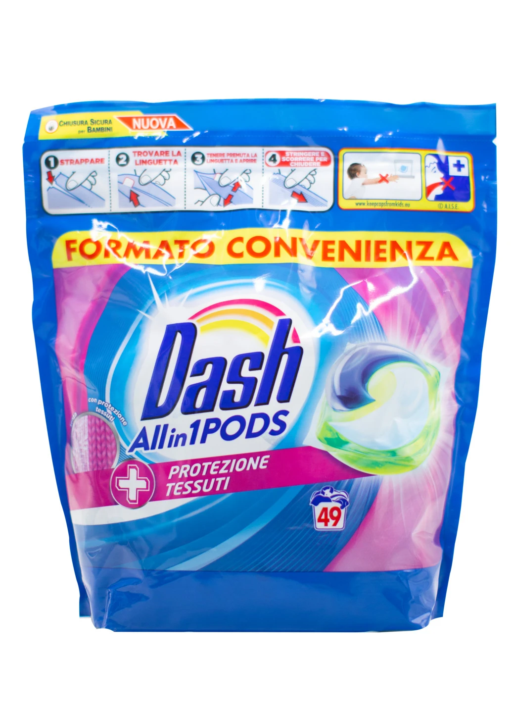 Гель-капсулы для стирки 3в1 Protezione Tessuti (49 стирок) Dash (253715472)