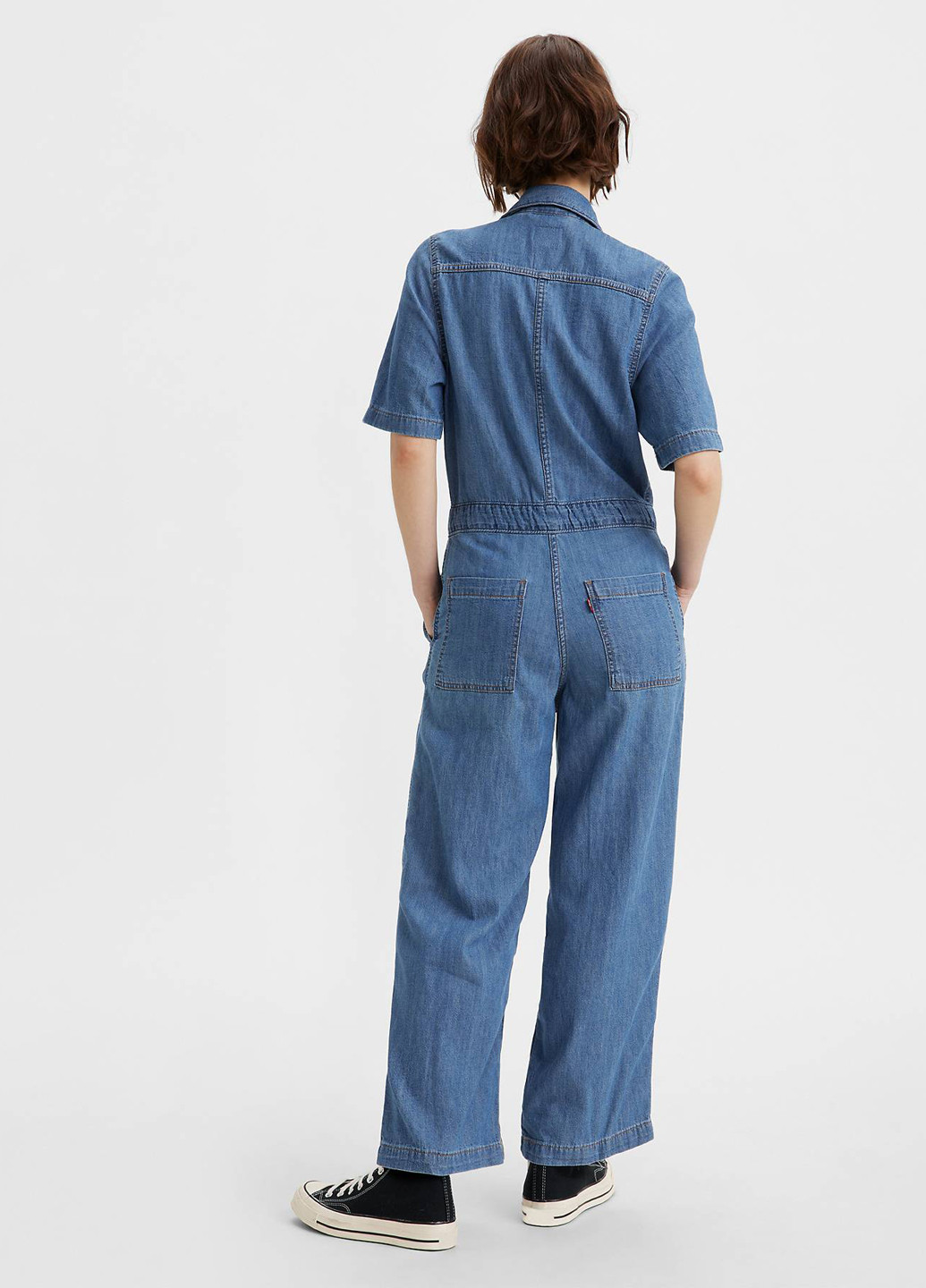Комбінезон Levi's комбінезон-брюки однотонний синій кежуал, джинсовий бавовна