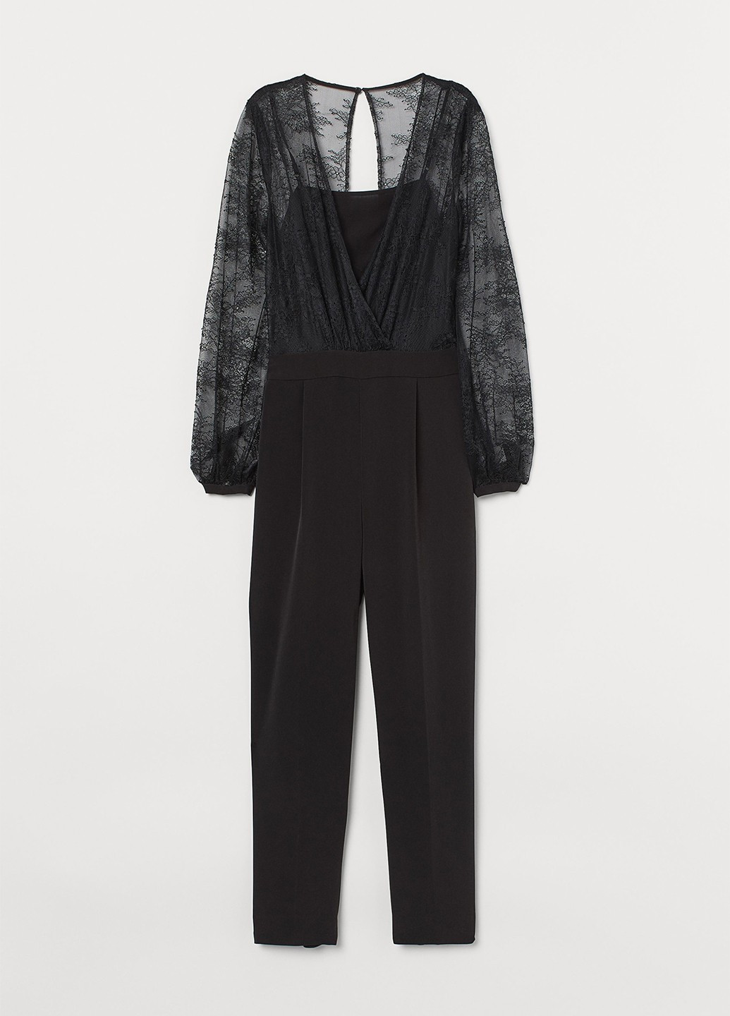 Комбинезон H&M комбинезон-брюки однотонный чёрный вечерний, кэжуал полиамид