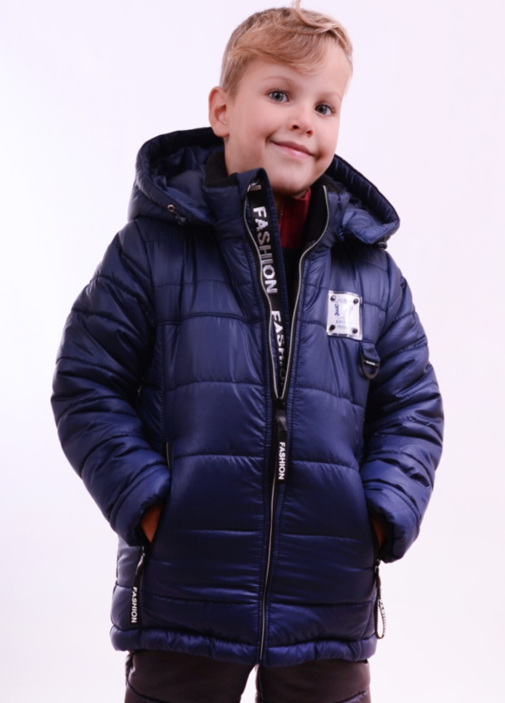Темно-синя зимня зимова подовжена куртка k32 Luxik Зимняя куртка