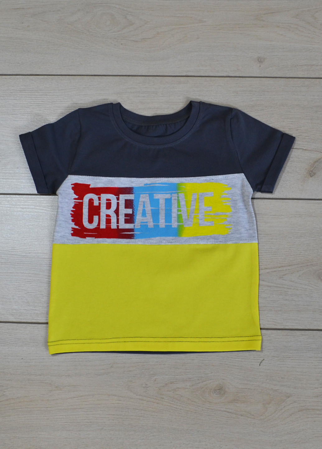 Желтая летняя футболка для мальчика creative Витуся