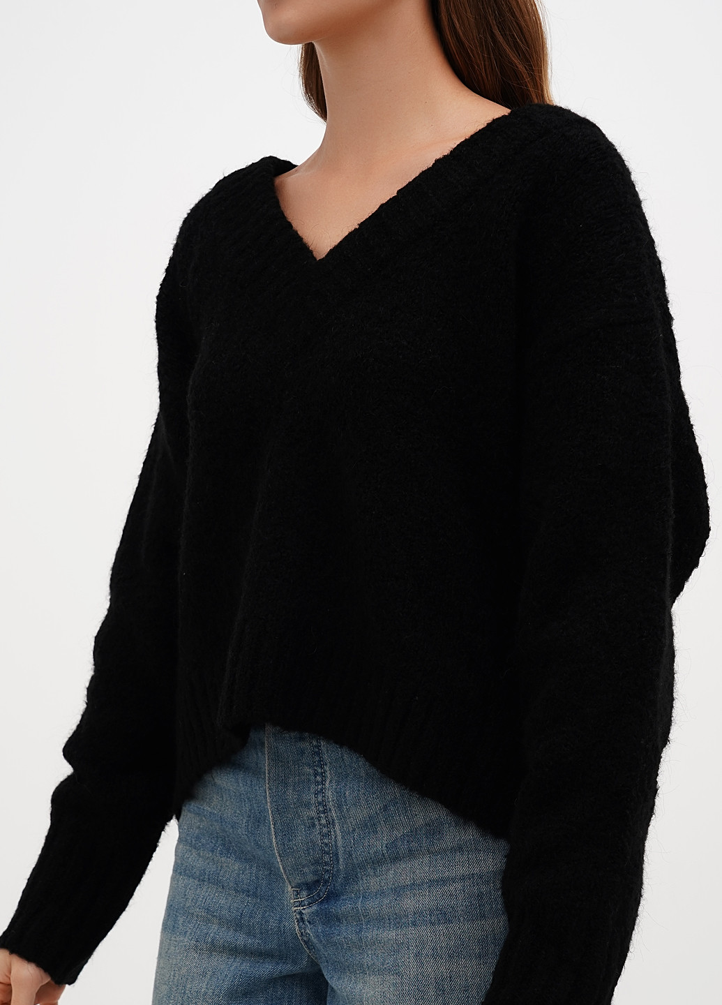 Черный зимний свитер Weekday