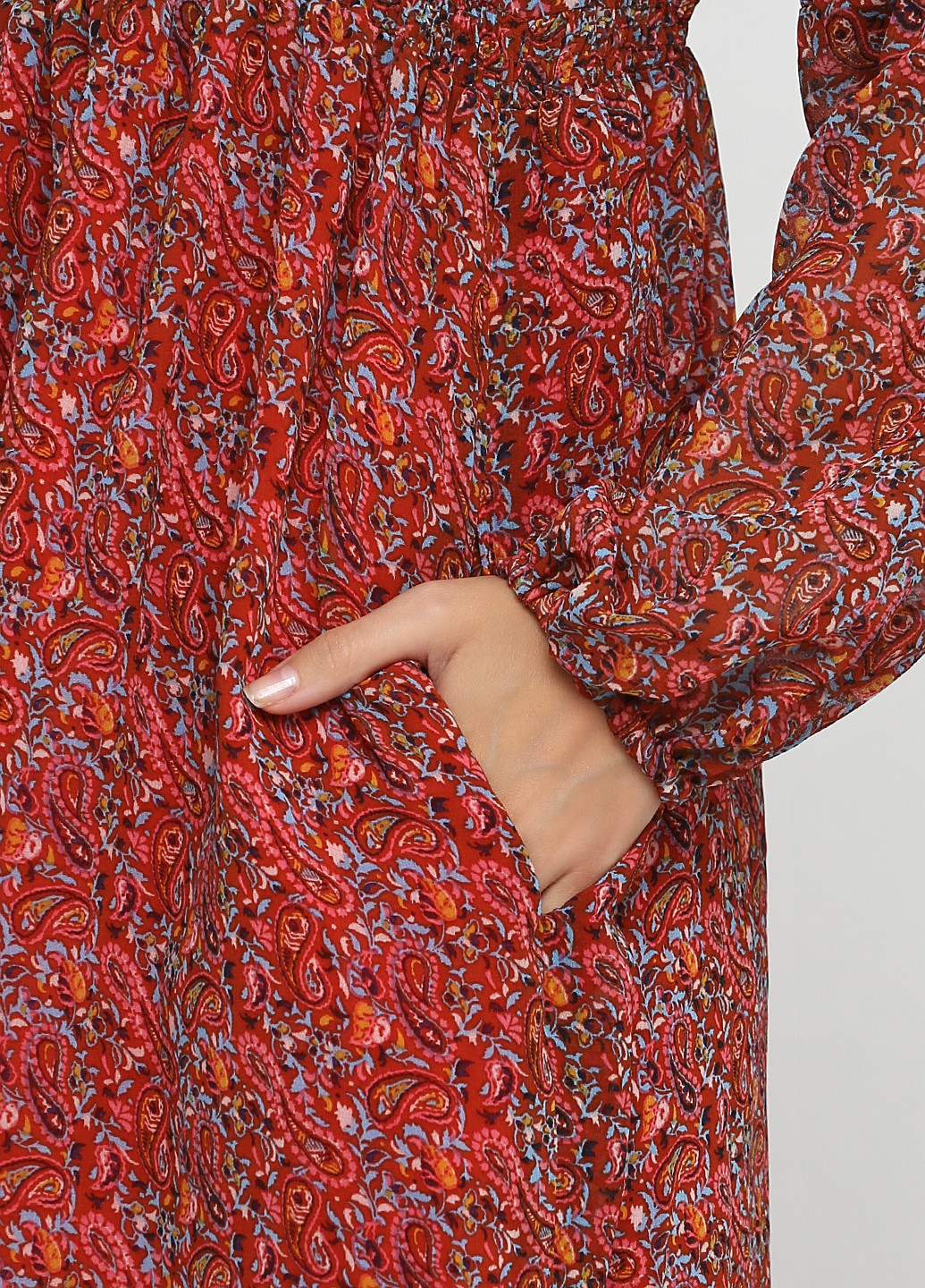 Комбинированное кэжуал платье на подкладе, клеш Gap с абстрактным узором