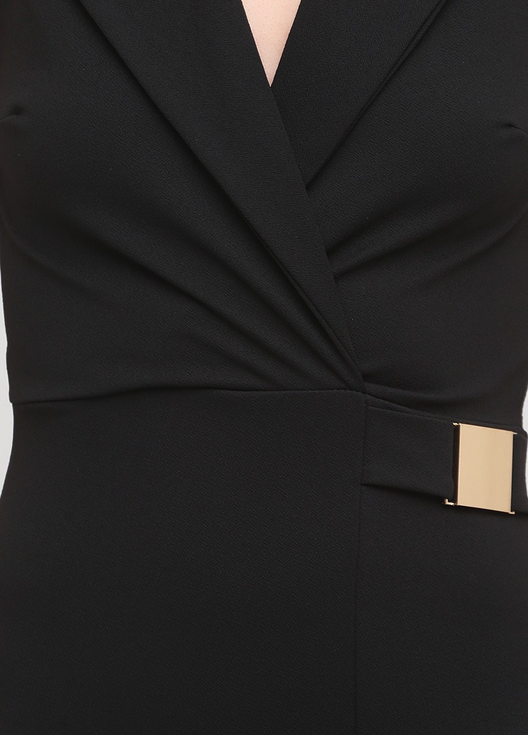 Черное деловое платье платье-жакет, на запах Jessica Wright однотонное