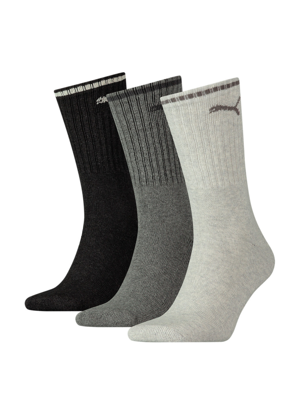 Сірі шкарпетки unisex sport crew stripe socks 3 pack Puma однотонні (252481291)