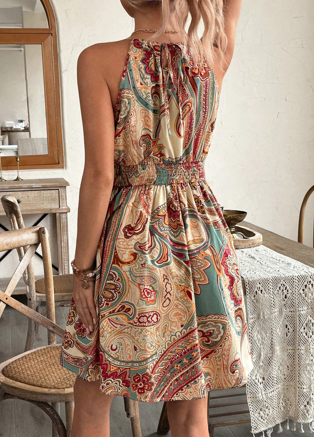 Світло-бежева кежуал, святковий сукня для вагітних а-силует, кльош SHEIN турецькі огірки