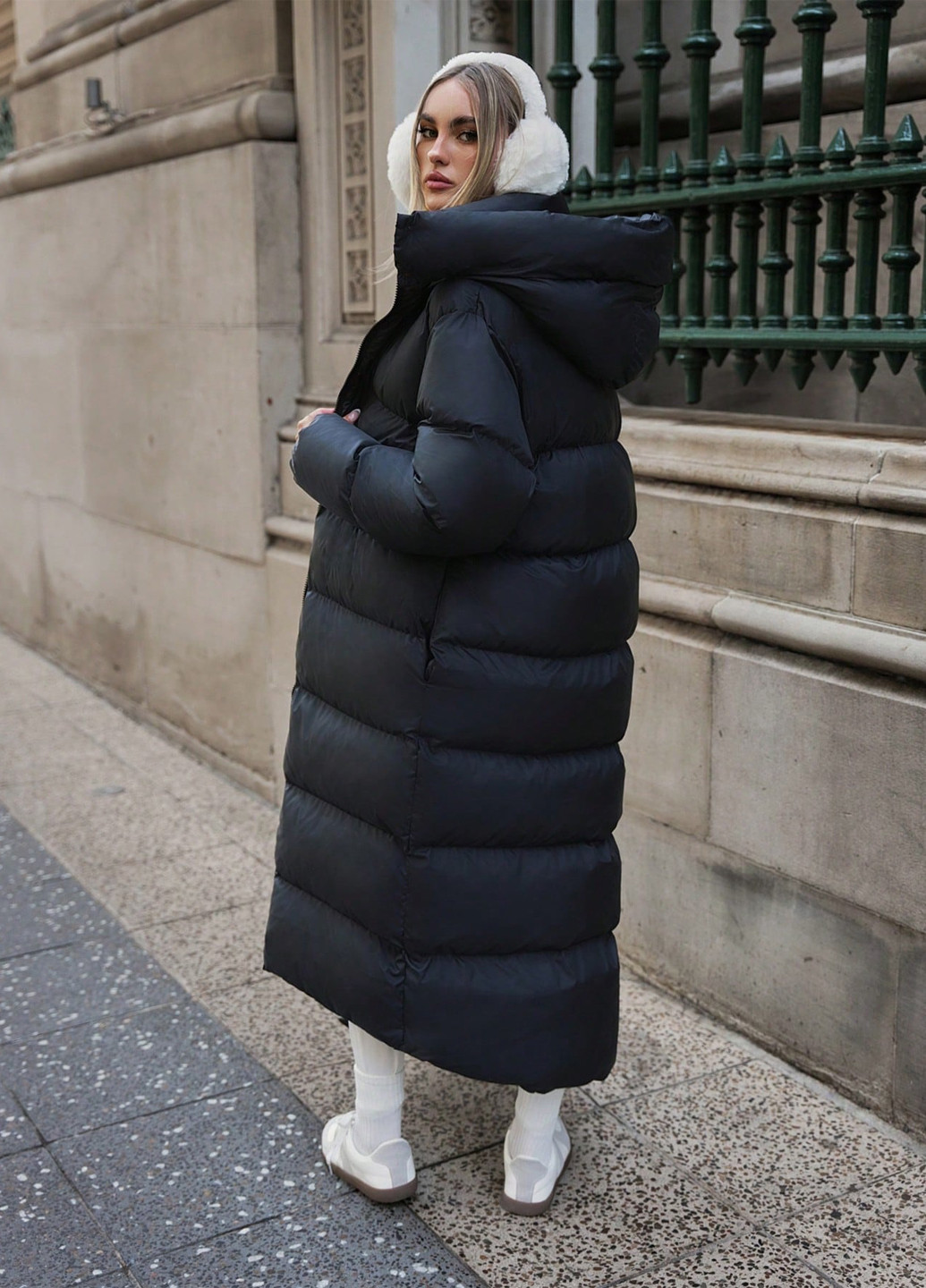 Чорна зимня куртка куртка-пальто SHEIN