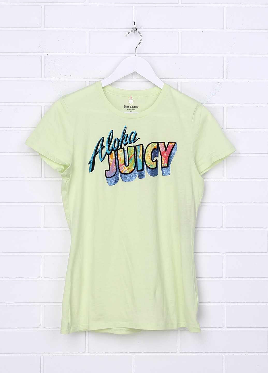 Салатовая летняя футболка с коротким рукавом Juicy Couture