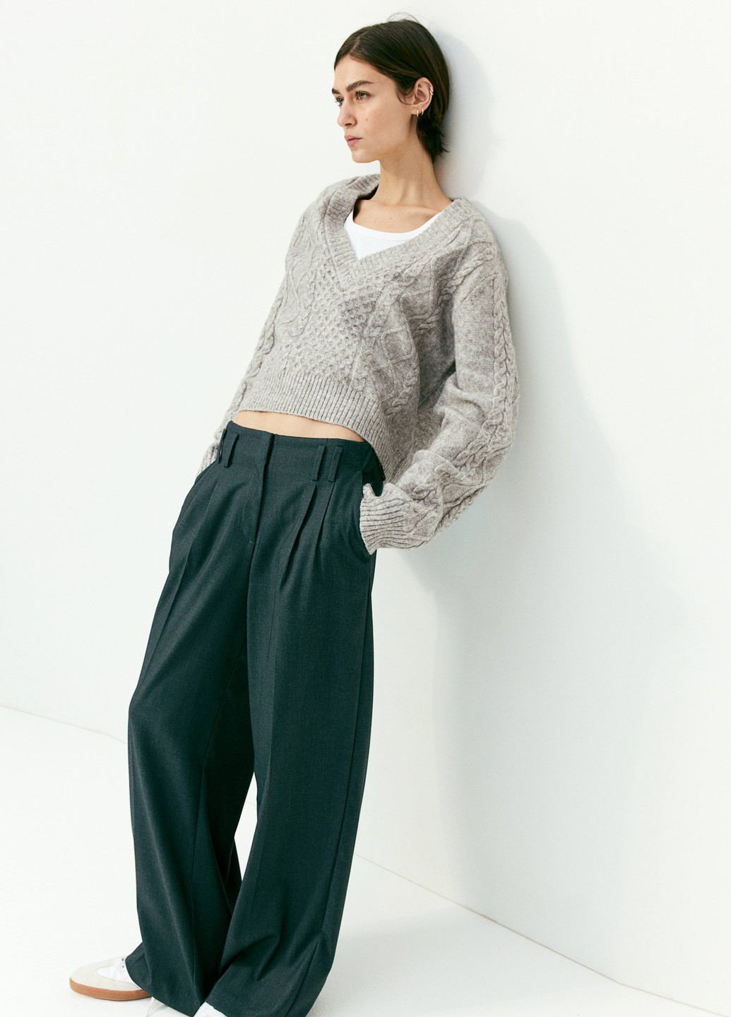 Светло-серый демисезонный пуловер пуловер H&M