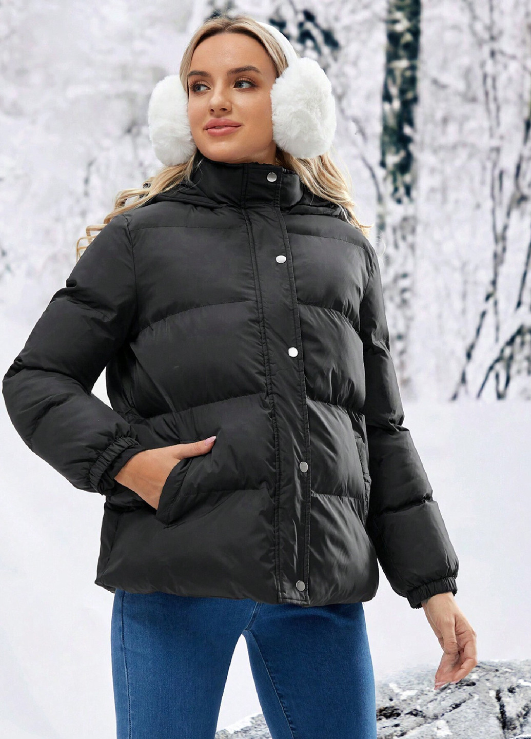 Чорна демісезонна куртка SHEIN