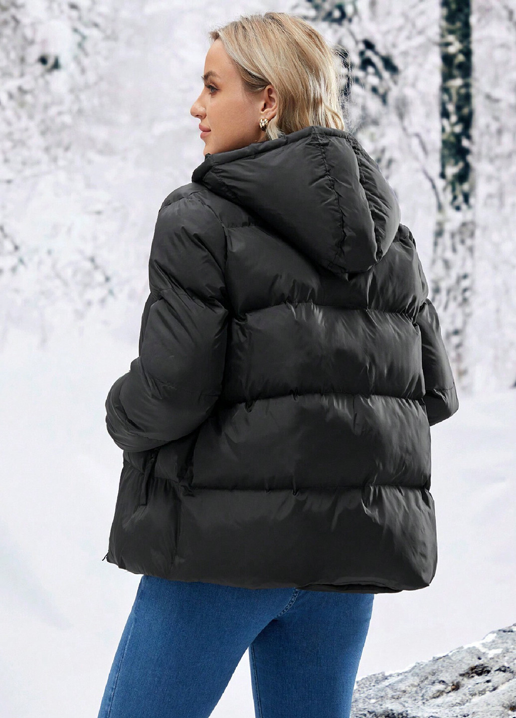 Чорна демісезонна куртка SHEIN