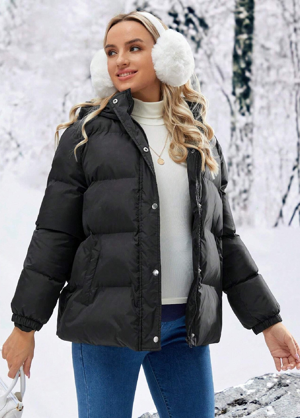 Чорна демісезонна куртка SHEIN