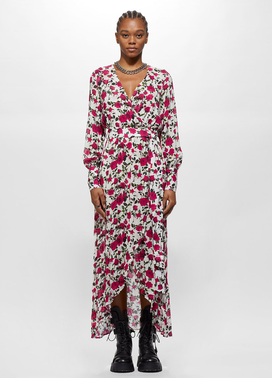 Красное вечернее платье на запах YPS розы