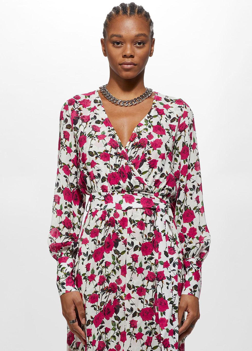 Красное вечернее платье на запах YPS розы