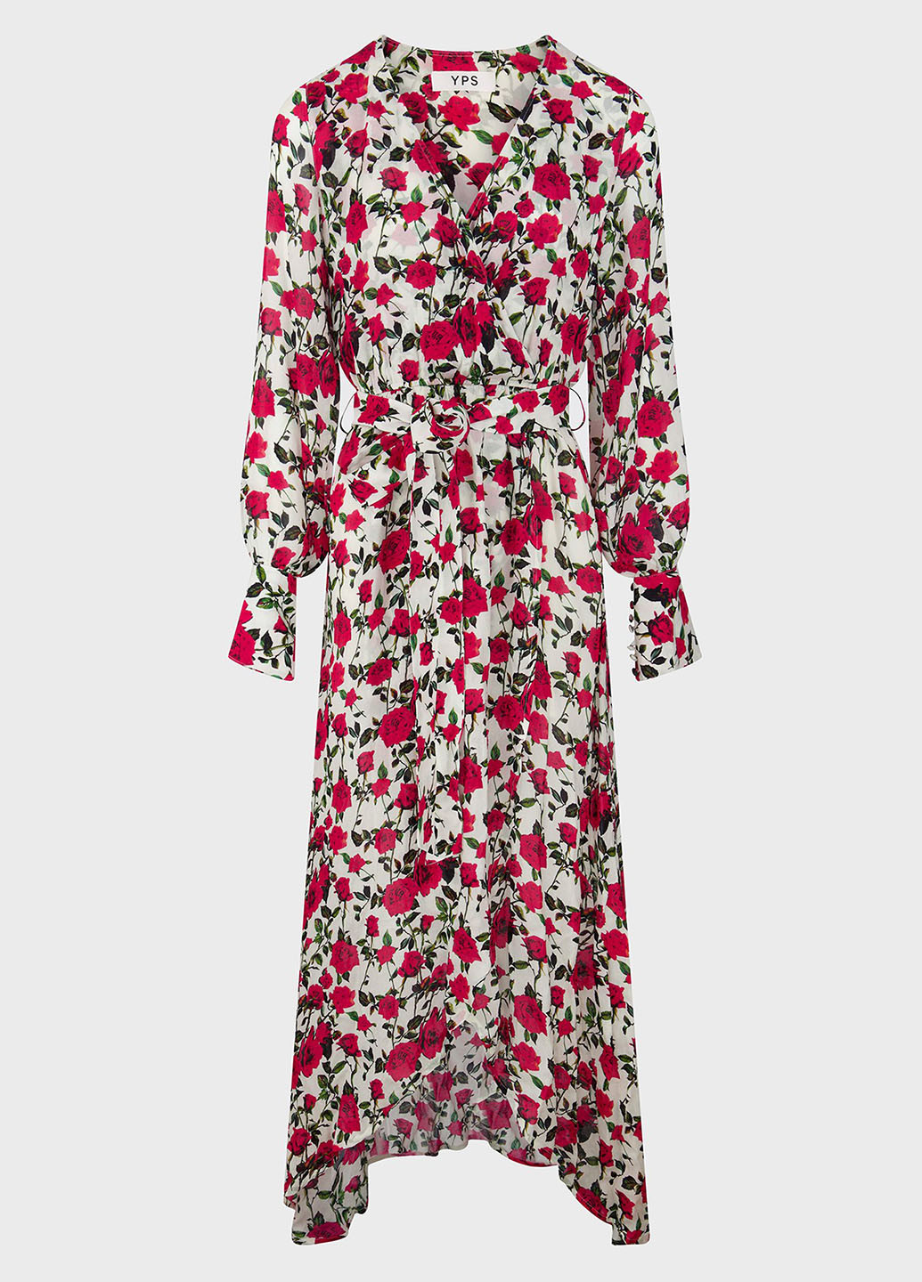 Красное вечернее платье на запах YPS розы