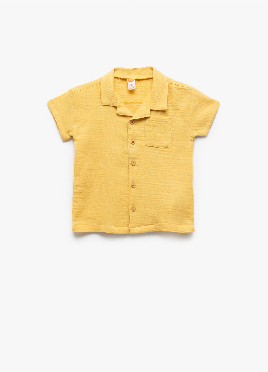 Желтая кэжуал рубашка однотонная KOTON
