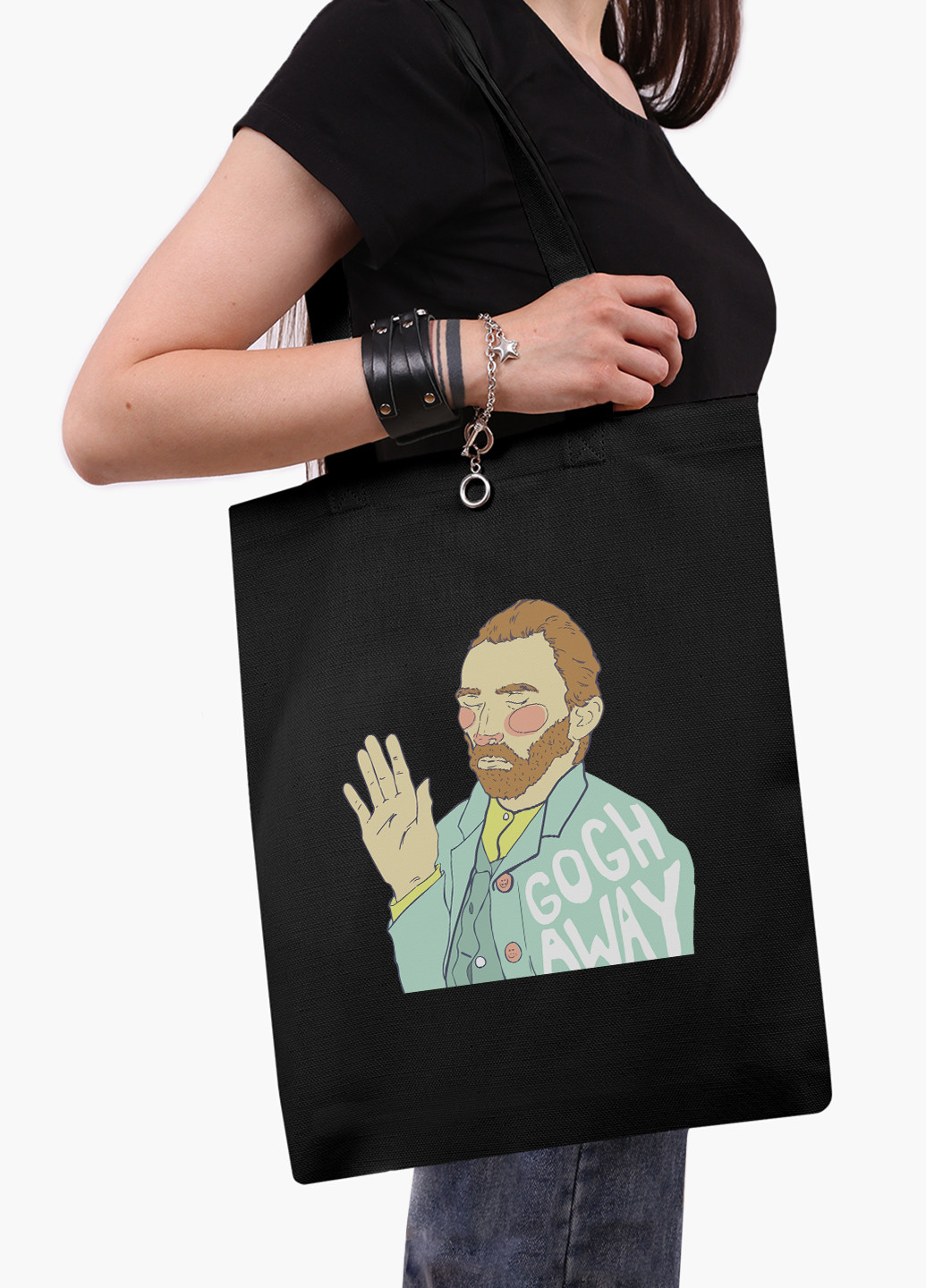 Эко сумка шоппер Винсент Ван Гог (Vincent van Gogh) на молнии (9227-2949-BKZ) MobiPrint (236265660)