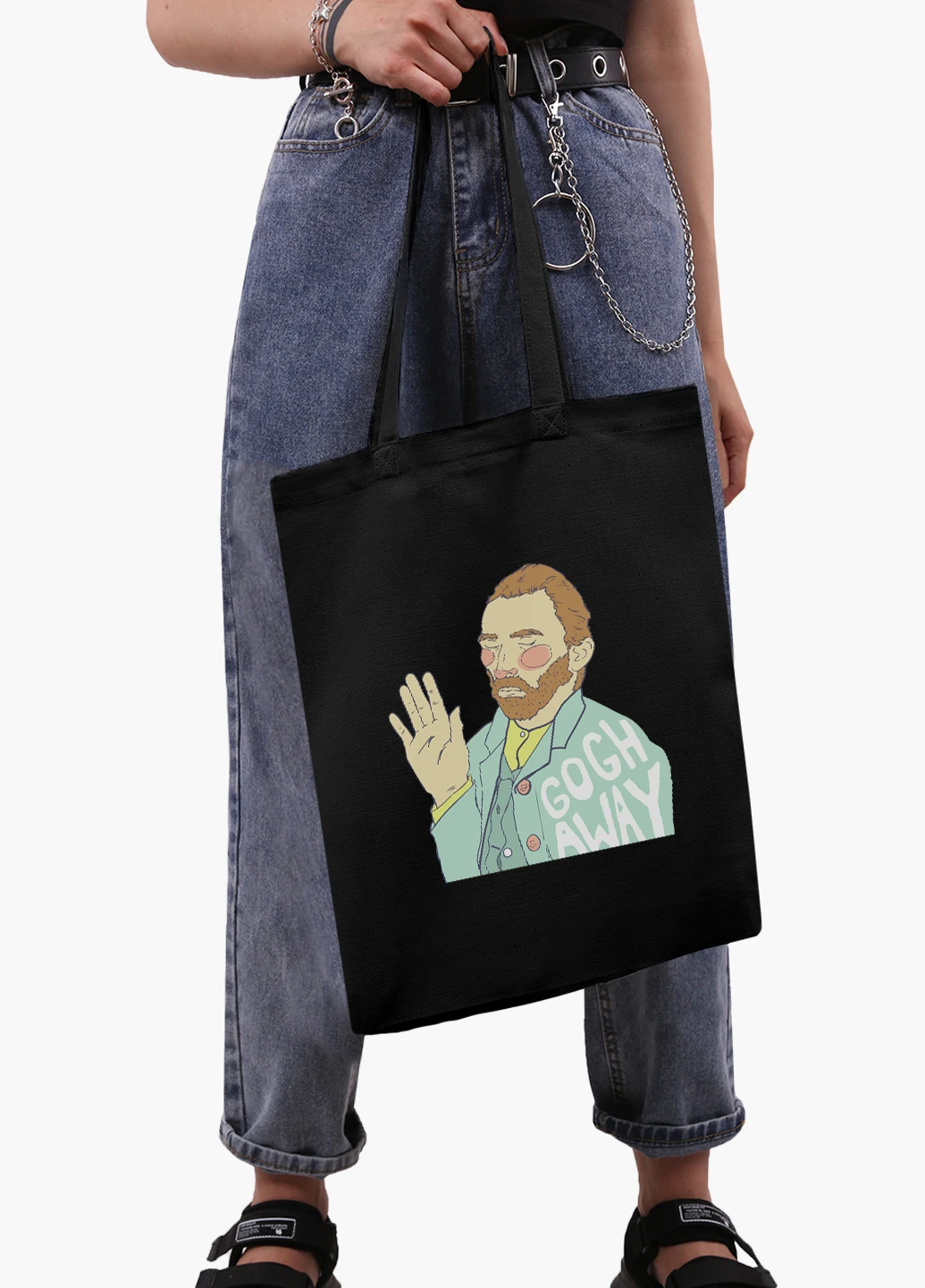 Эко сумка шоппер Винсент Ван Гог (Vincent van Gogh) на молнии (9227-2949-BKZ) MobiPrint (236265660)