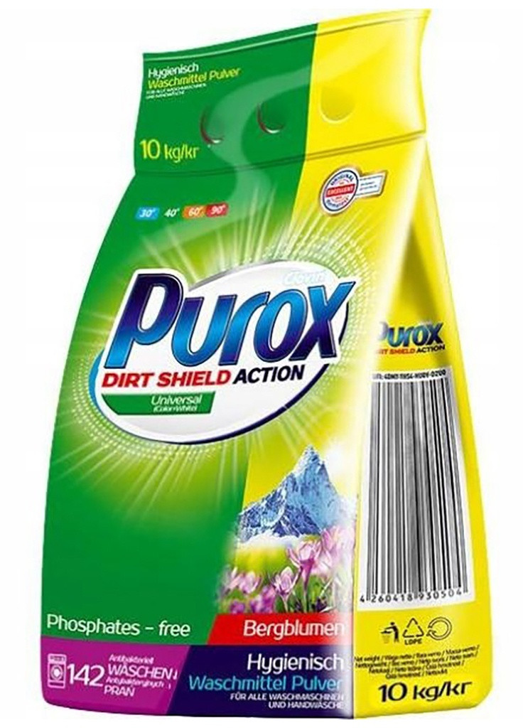 Пральний порошок для машинного та ручного прання universal, 3 кг Purox 4260418933543 (256083561)