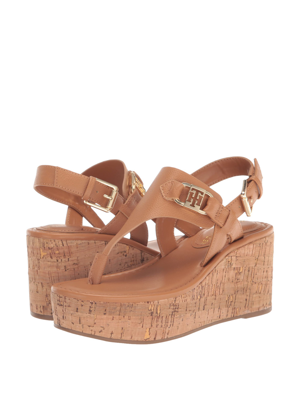 Коричневые босоножки Tommy Hilfiger с ремешком с логотипом, с пряжкой