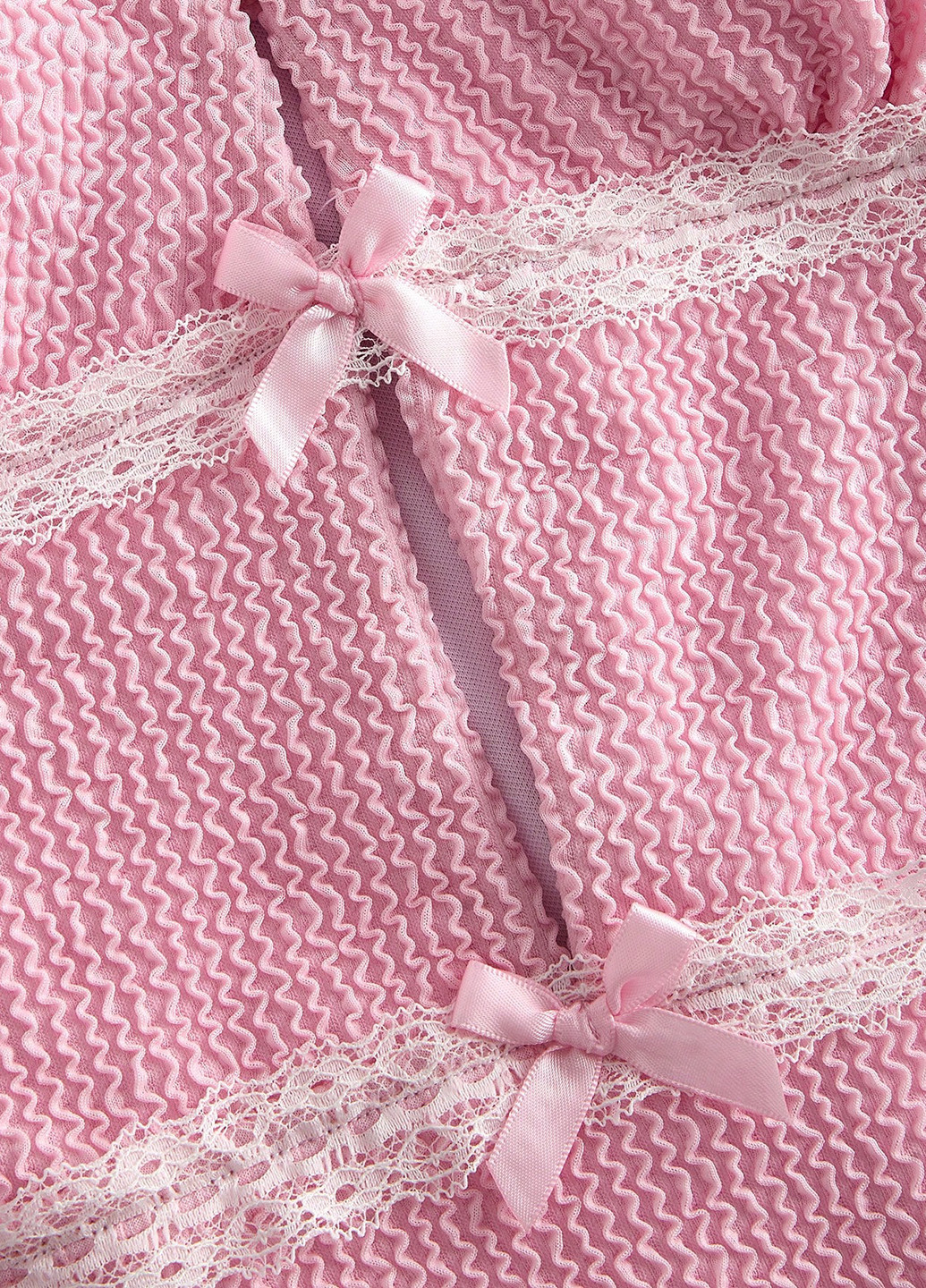 Светло-розовый летний купальник слитный SHEIN