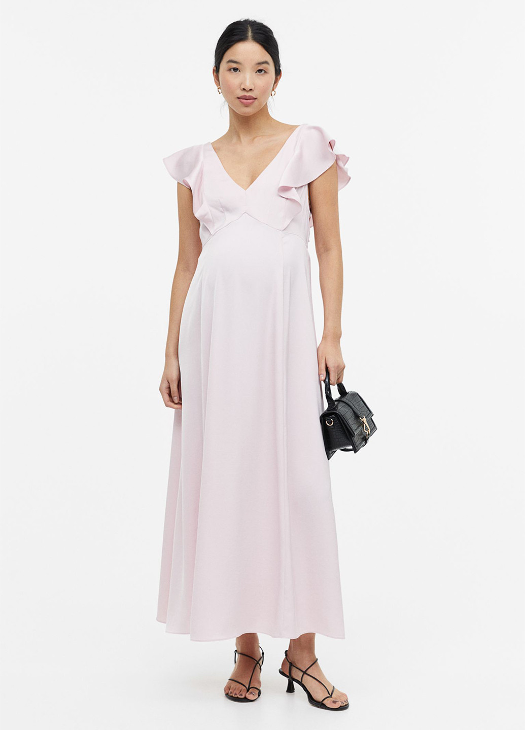 Пудрова кежуал плаття для вагітних кльош H&M однотонна