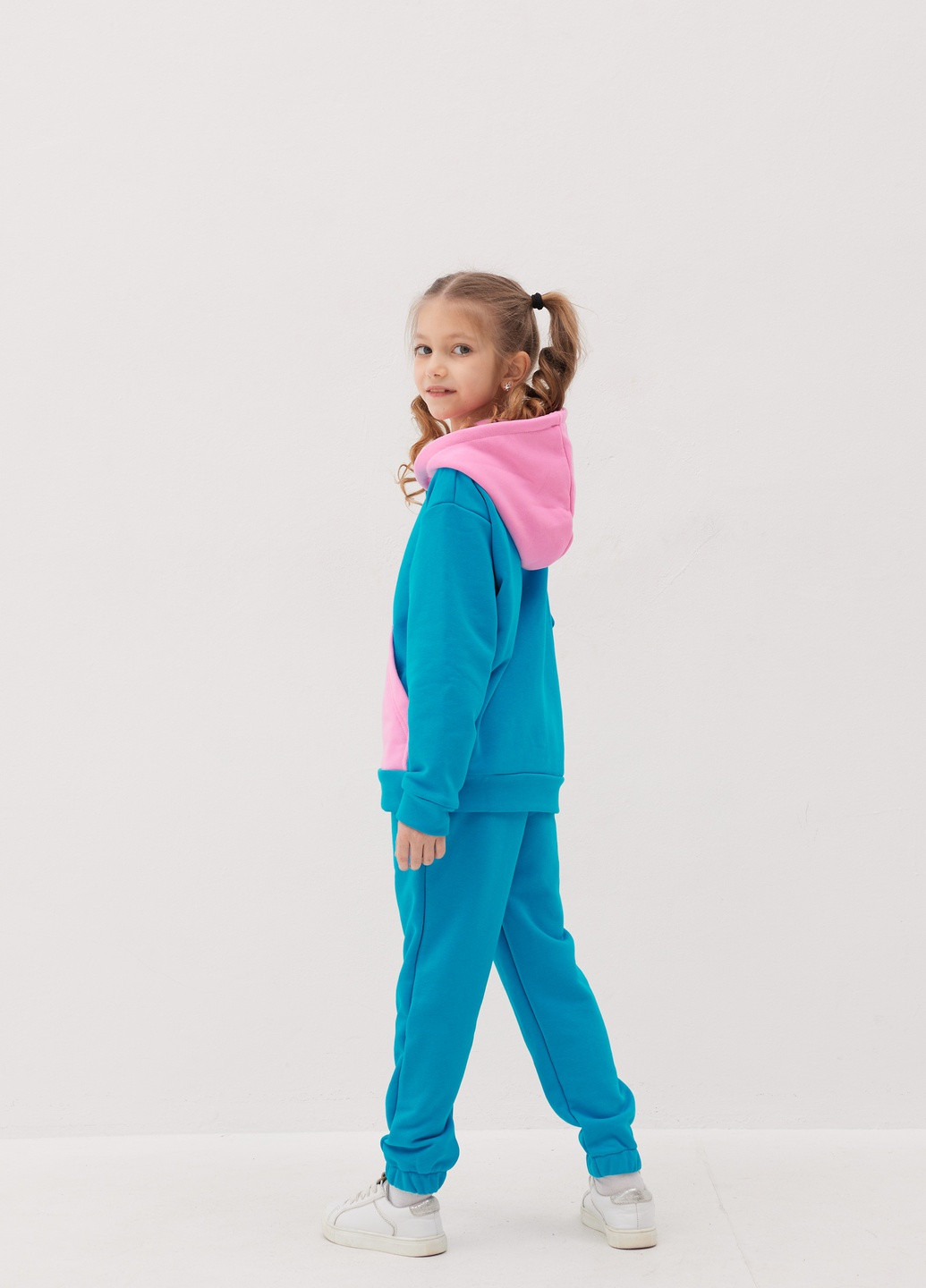 Блакитний демісезонний дитячий спортивний повсякденний костюм beauty Kindamor весна-осень 2022